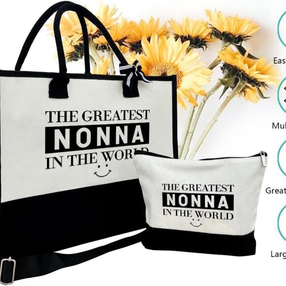 Canvas Tote Bag Large Capacity Daily Use Beach Shopping Gift - Picture 4 of 8